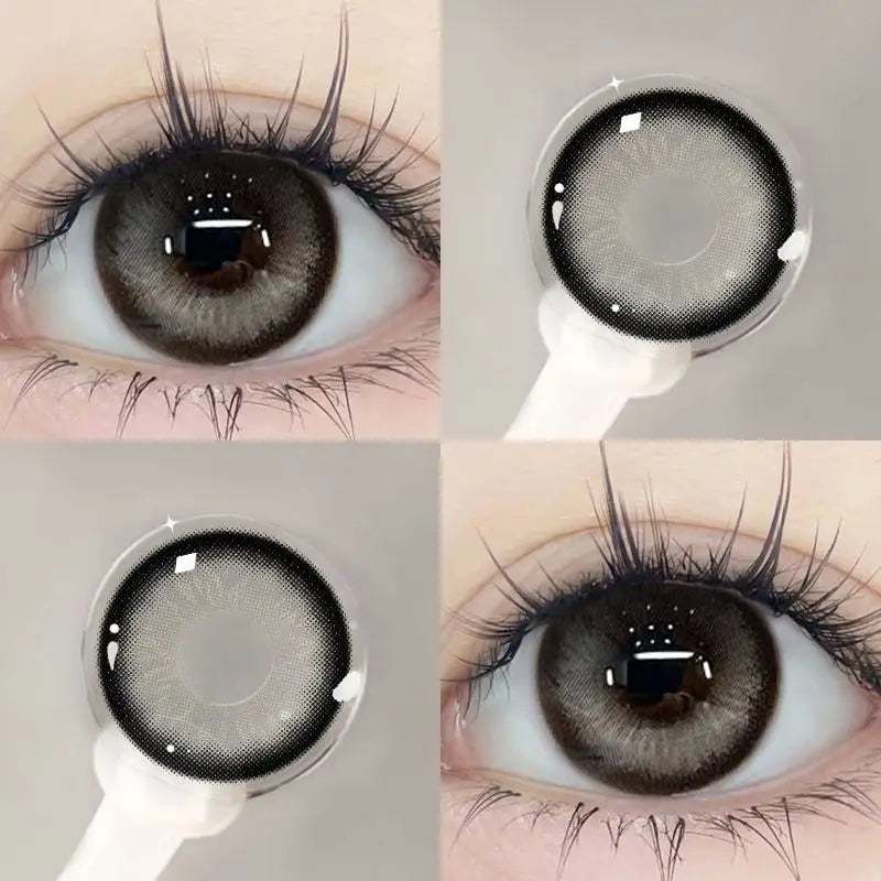 YIMEIXI 1 Pair Brown Eye Lenses Korean Natural Lenses Color Contact Lenses Eyes with Degree Gray Beautiful Pupil Fast Shipping