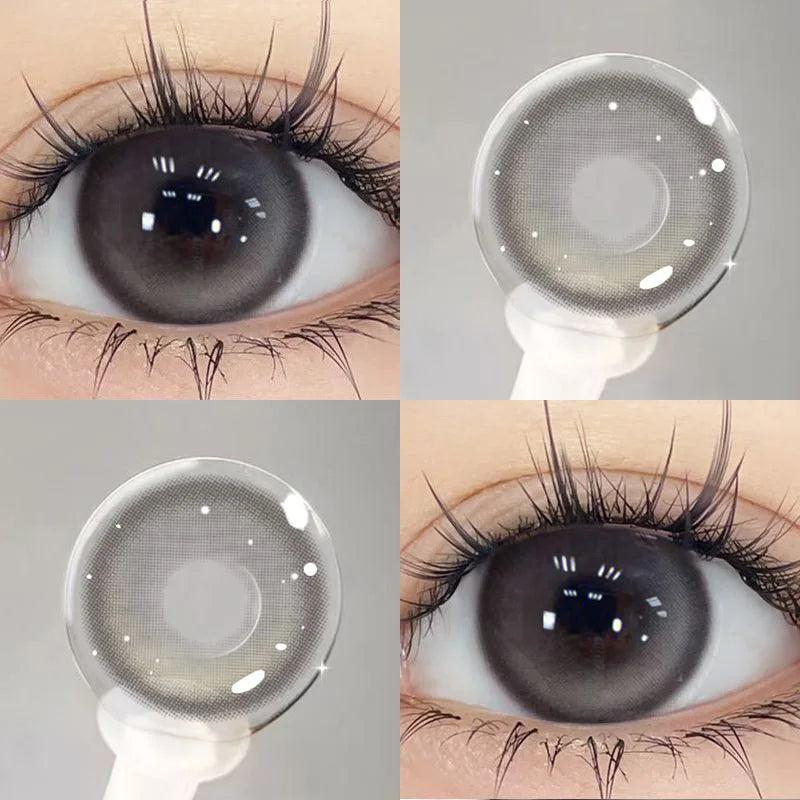 YIMEIXI 1 Pair Brown Eye Lenses Korean Natural Lenses Color Contact Lenses Eyes with Degree Gray Beautiful Pupil Fast Shipping