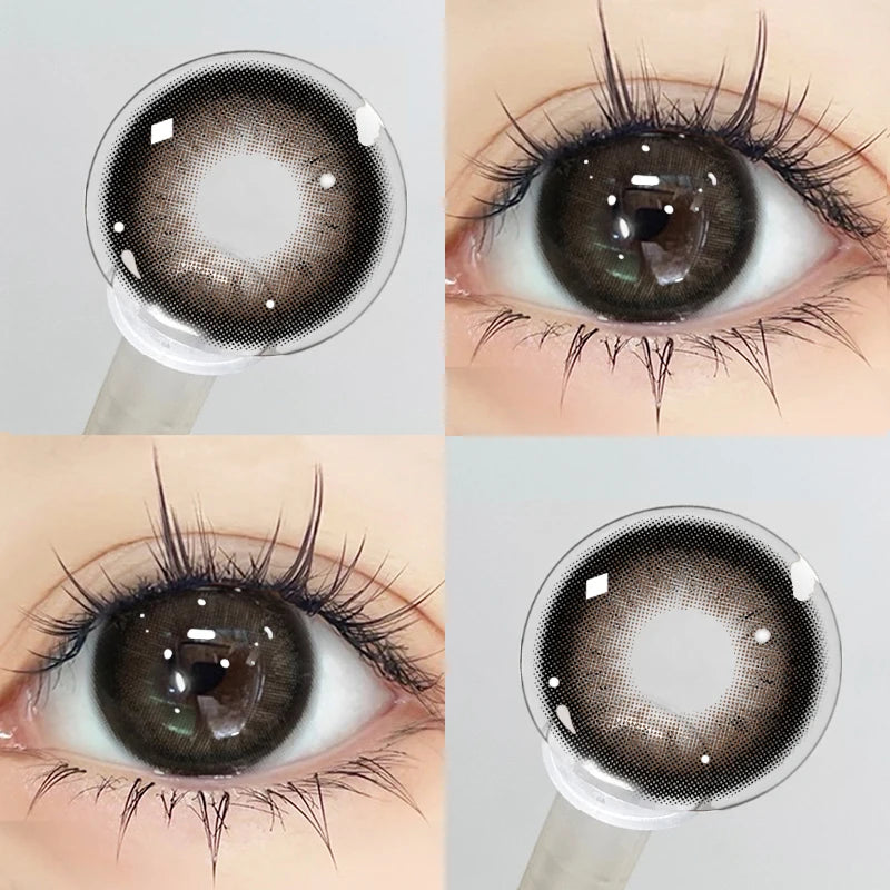 YIMEIXI 1 Pair Brown Eye Lenses Korean Natural Lenses Color Contact Lenses Eyes with Degree Gray Beautiful Pupil Fast Shipping